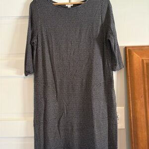 J. Jill Black and White Long Sleeve Dress